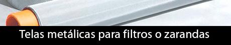 Telas metálicas para filtros o zarandas (galvanizada, latón o inoxidable)
